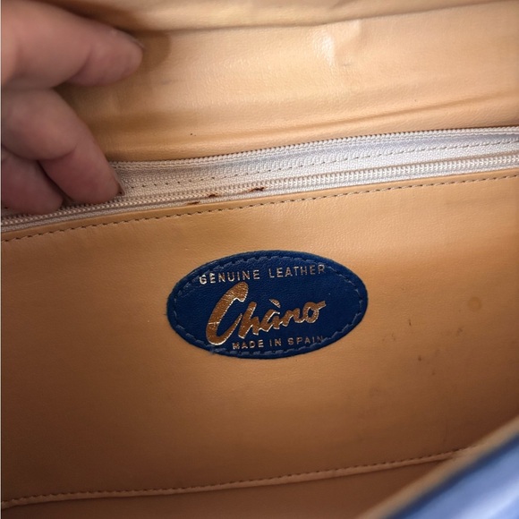 Vintage Blue Leather Clutch - Picture 3 of 8